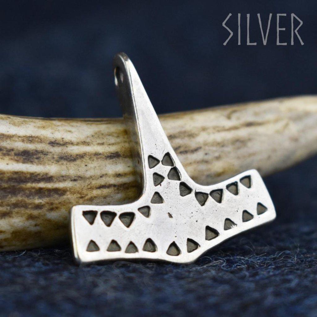 Asgard Danish Hammered Hammer Pendant – Pewter or Silver-Asgard-Dark Fashion Clothing