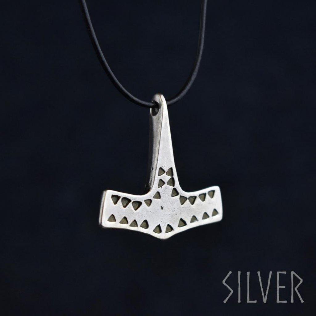 Asgard Danish Hammered Hammer Pendant – Pewter or Silver-Asgard-Dark Fashion Clothing