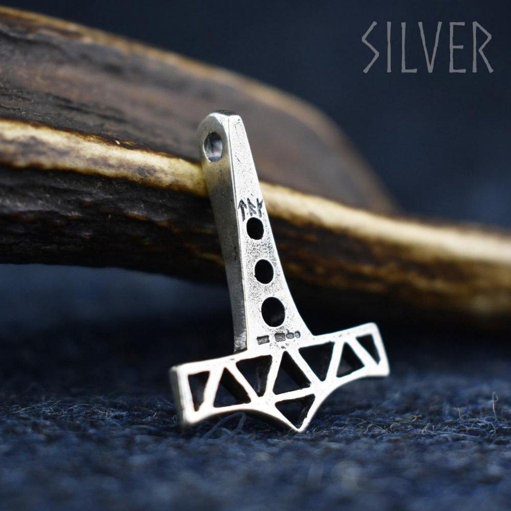 Asgard Openwork Thor's Hammer - Sterling Silver-Asgard-Dark Fashion Clothing