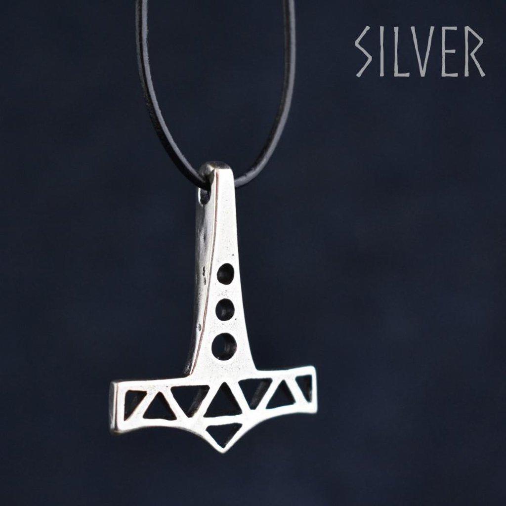 Asgard Openwork Thor's Hammer - Sterling Silver-Asgard-Dark Fashion Clothing
