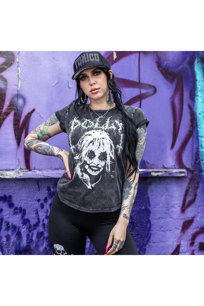 BM Dolly Rolled Sleeve Tee-Toxico-Dark Fashion Clothing