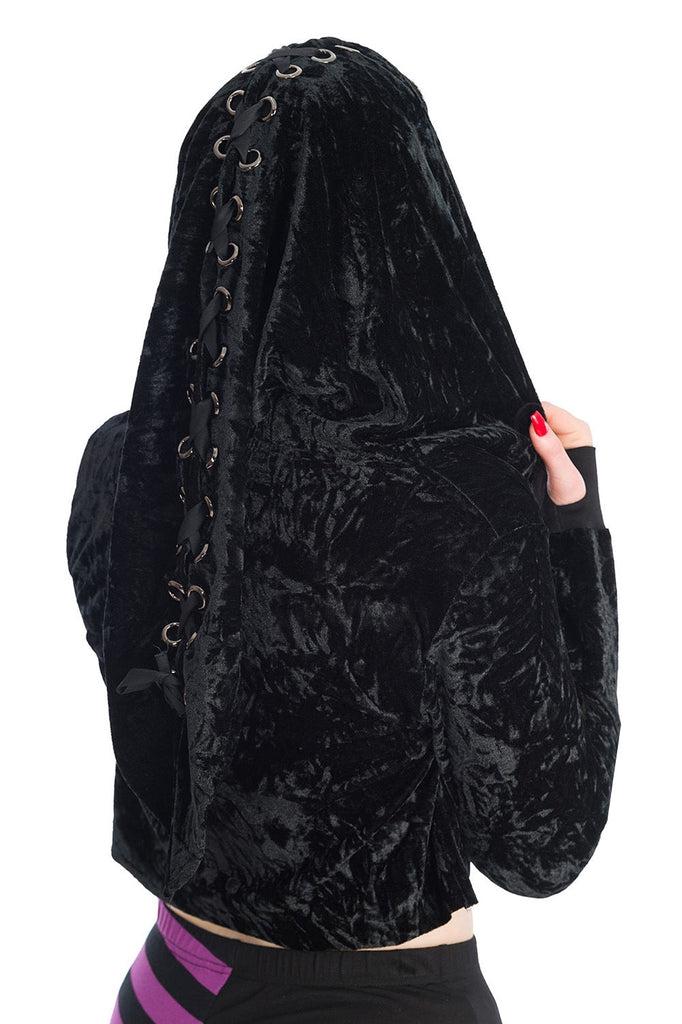 Big Crush Crop Hoodie-Banned-Dark Fashion Clothing