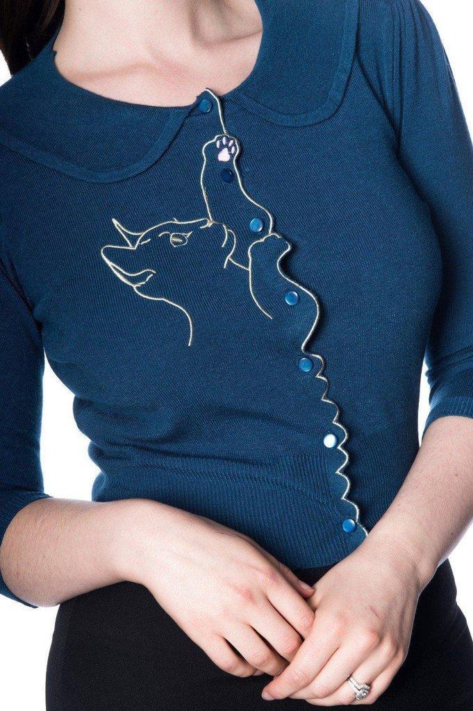 Cat Scallop Collar Cardi-Banned-Dark Fashion Clothing