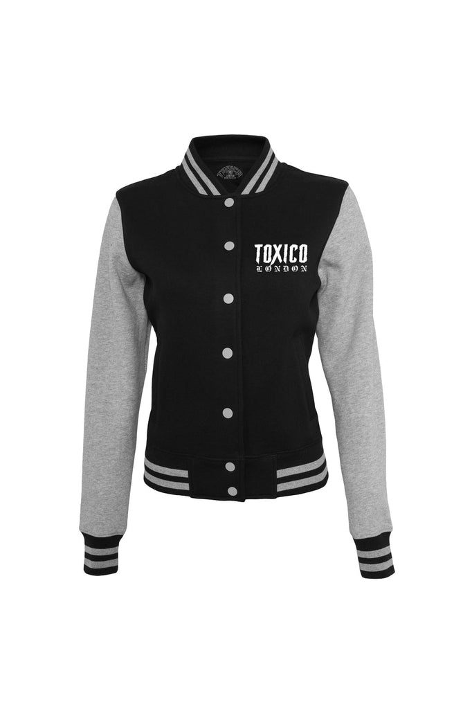 Cat Skull College Jacket-Toxico-Dark Fashion Clothing