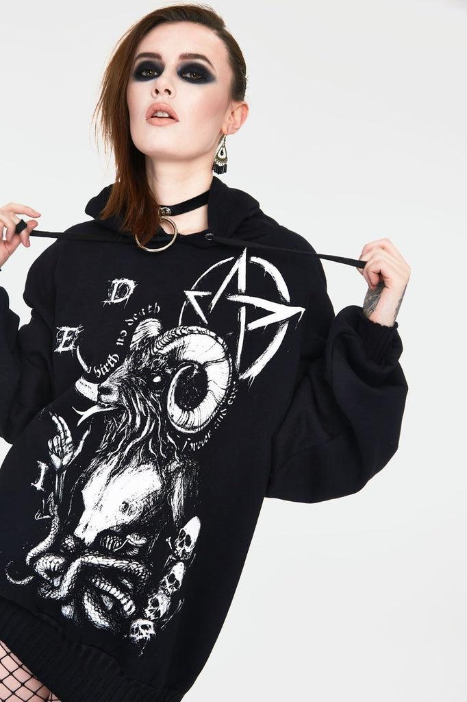 Devil Tarot Oversized Hoodie-Jawbreaker-Dark Fashion Clothing
