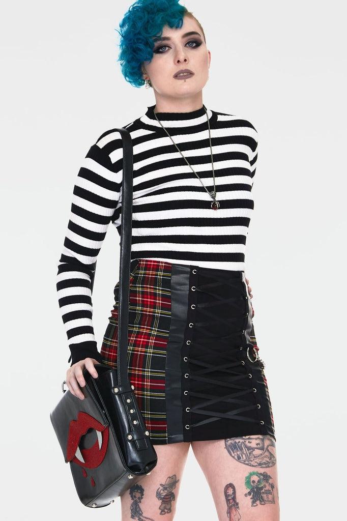 Disgraced Tartan Tube Skirt-Jawbreaker-Dark Fashion Clothing