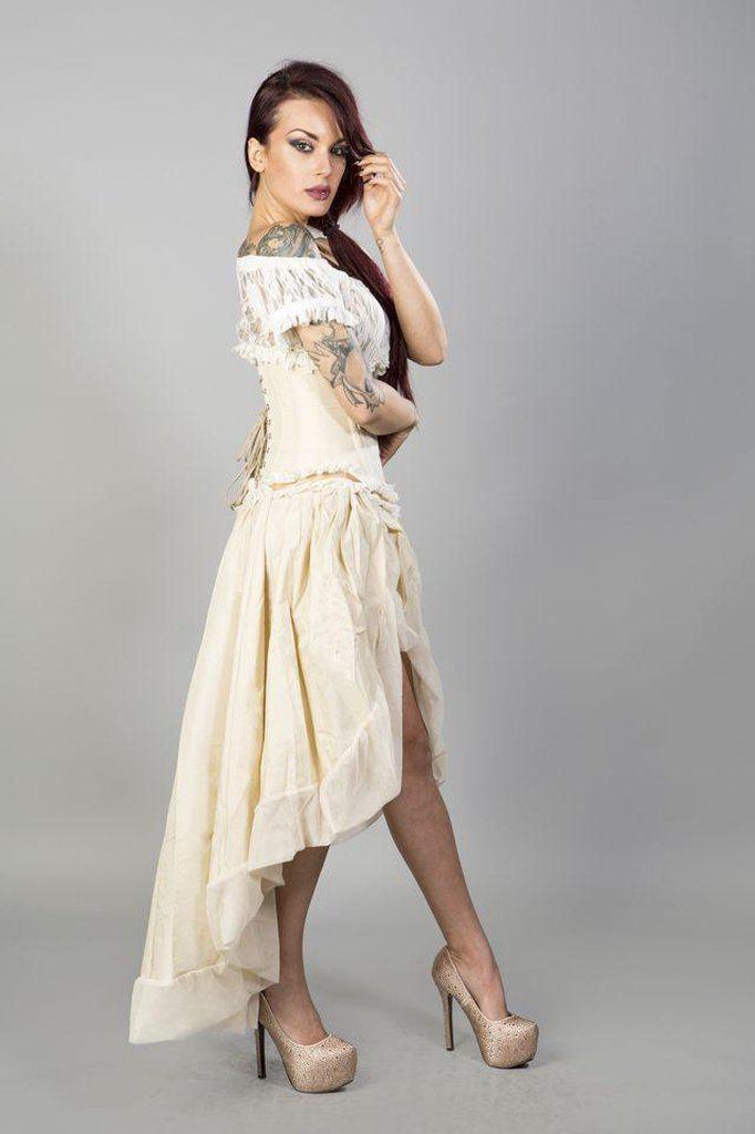 Elizium Steel Boned Underbust Corset In Taffeta-Burleska-Dark Fashion Clothing