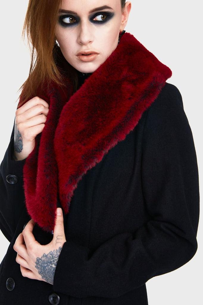 Enchantress Coat with Red Faux Fur-Jawbreaker-Dark Fashion Clothing