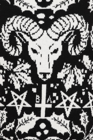 Goat Lord All Over Xmas Jumper-Banned-Dark Fashion Clothing