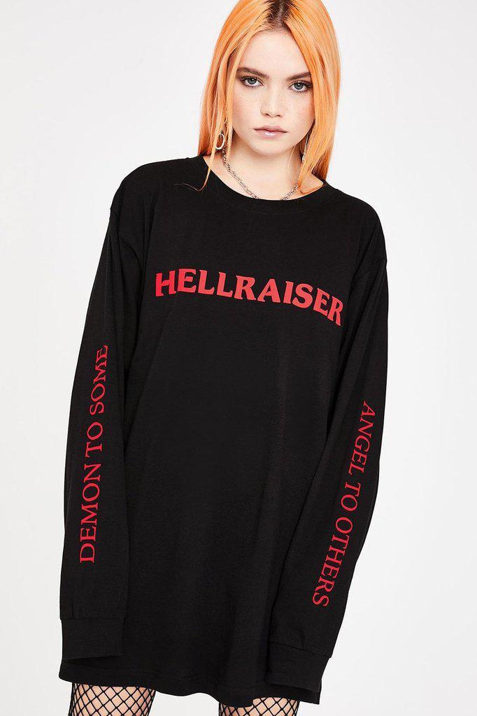 Hell Raiser Long Sleeve - Unisex-Long Clothing-Dark Fashion Clothing
