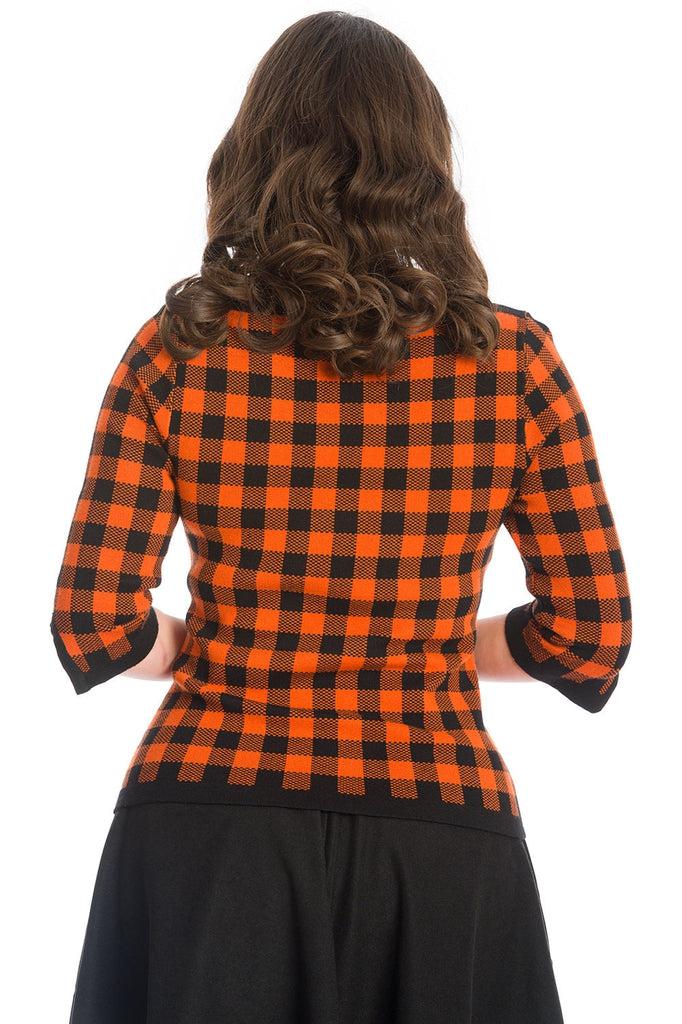 Houndstooth Knit Jumper-Banned-Dark Fashion Clothing