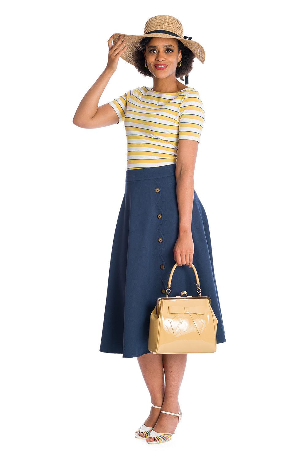 Kate Stripe Top-Banned-Dark Fashion Clothing