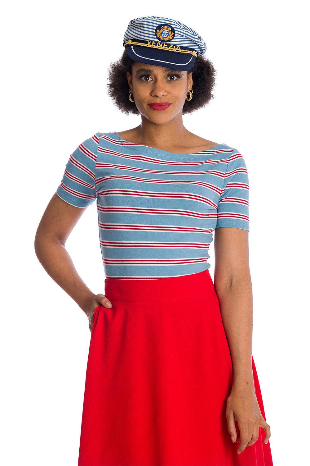 Kate Stripe Top-Banned-Dark Fashion Clothing