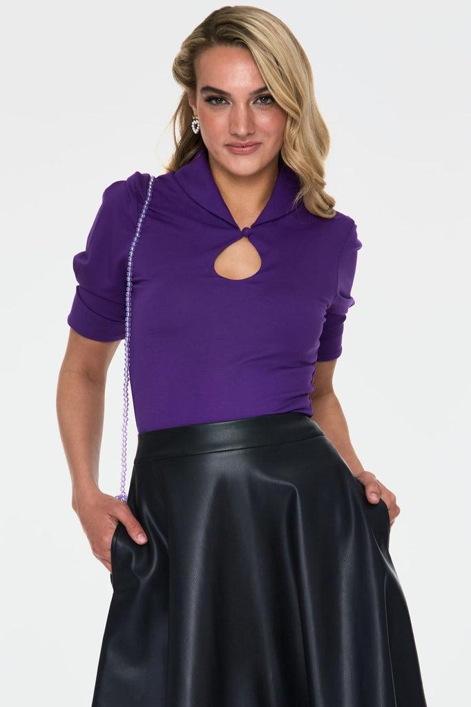 Mali Keyhole Blouse-Voodoo Vixen-Dark Fashion Clothing