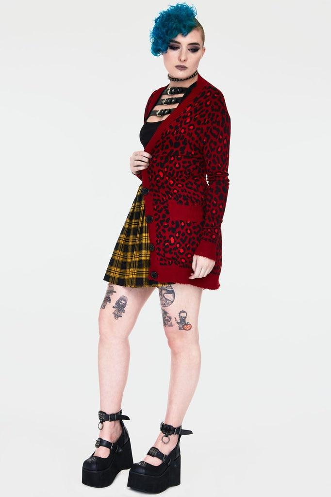 Maneater Leopard Print Oversized Cardigan-Jawbreaker-Dark Fashion Clothing