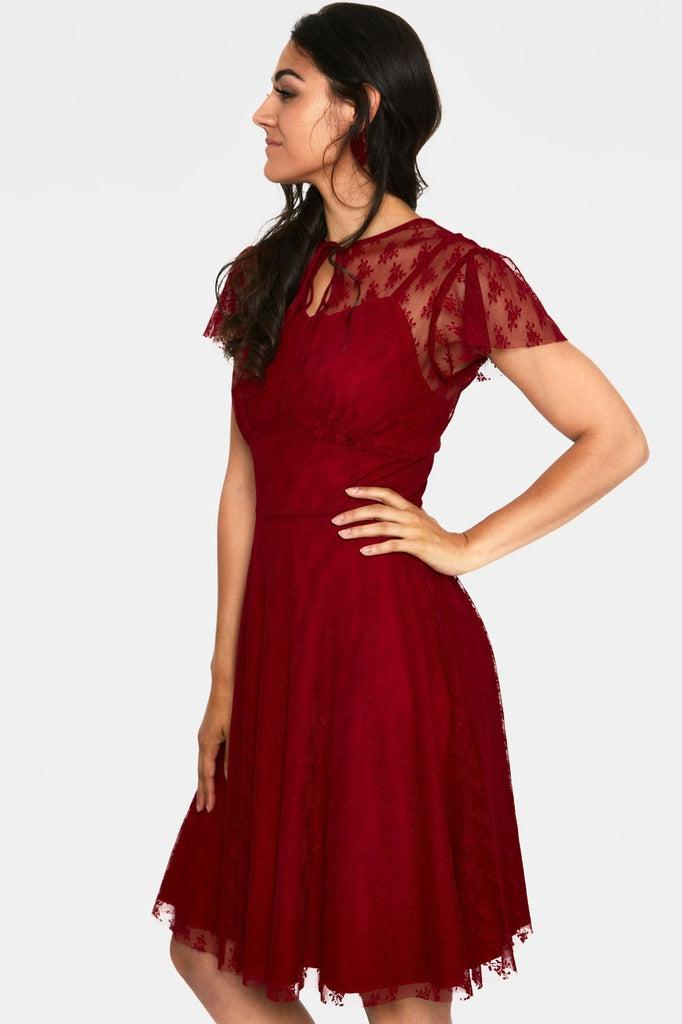 Melody Lace Occasion Dress-Voodoo Vixen-Dark Fashion Clothing