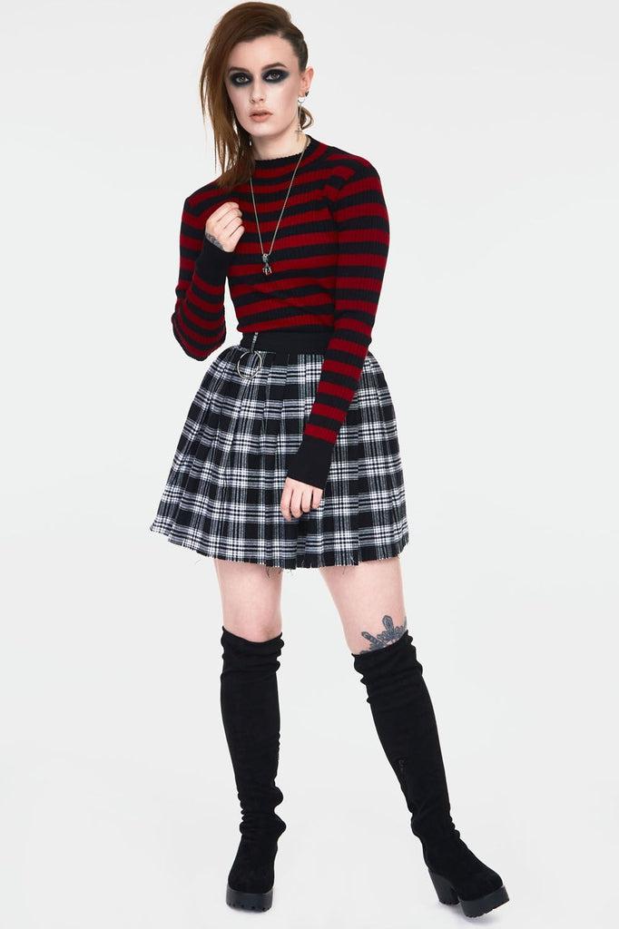 Menace Stripe Sweater-Jawbreaker-Dark Fashion Clothing