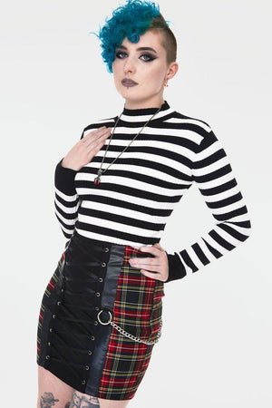 Menace Stripe Sweater-Jawbreaker-Dark Fashion Clothing