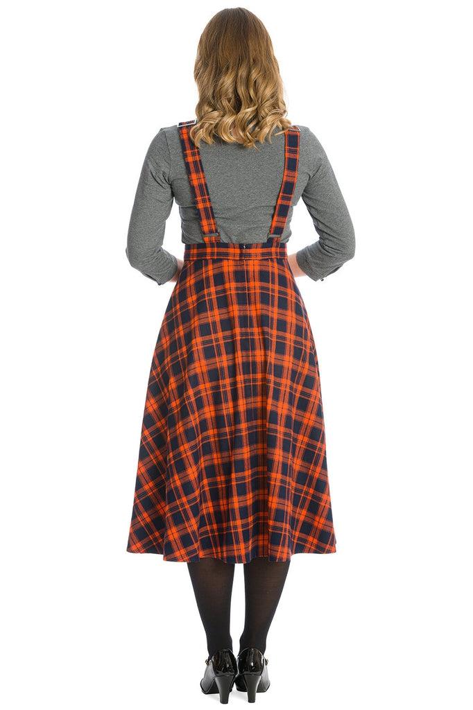 Miss Spook Check Pinafore Dress-Banned-Dark Fashion Clothing