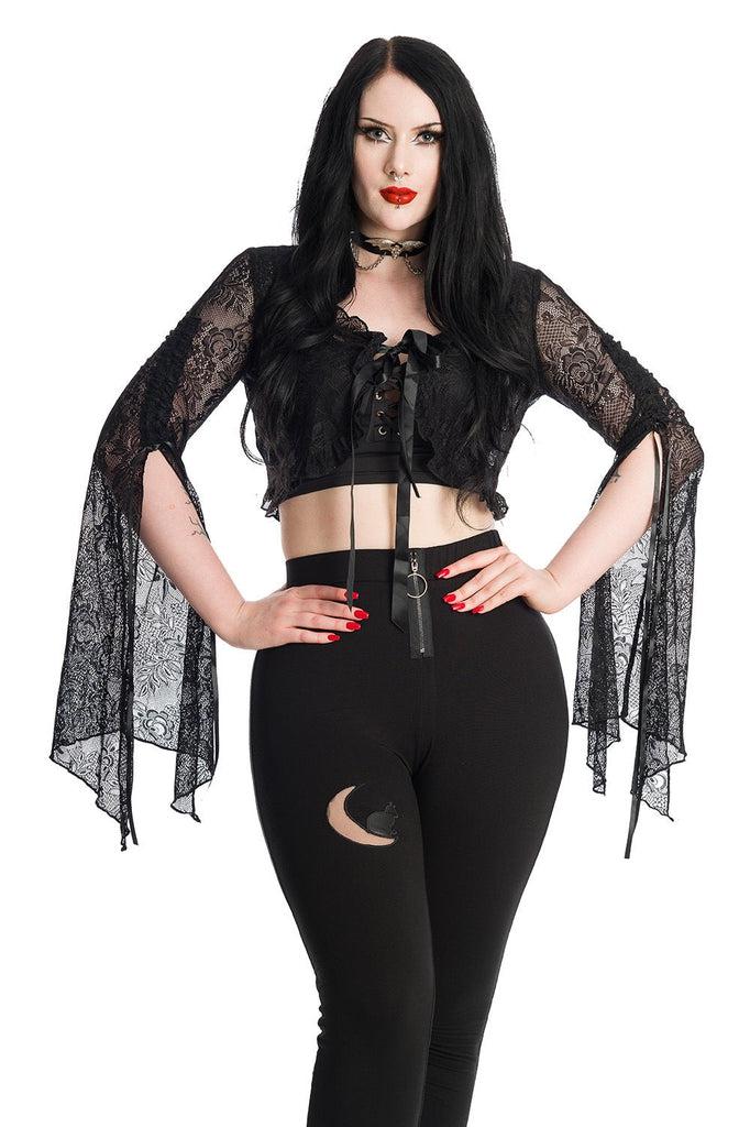 Morticia Lace Top-Banned-Dark Fashion Clothing