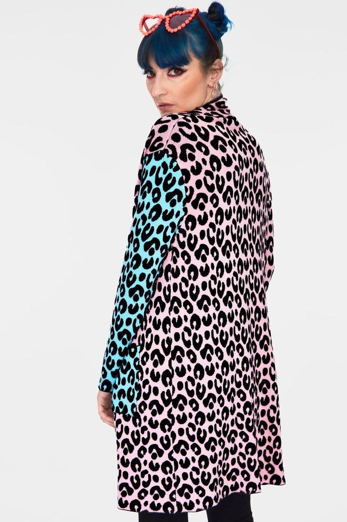 Multi Pastel Leopard Print Cardigan-Jawbreaker-Dark Fashion Clothing