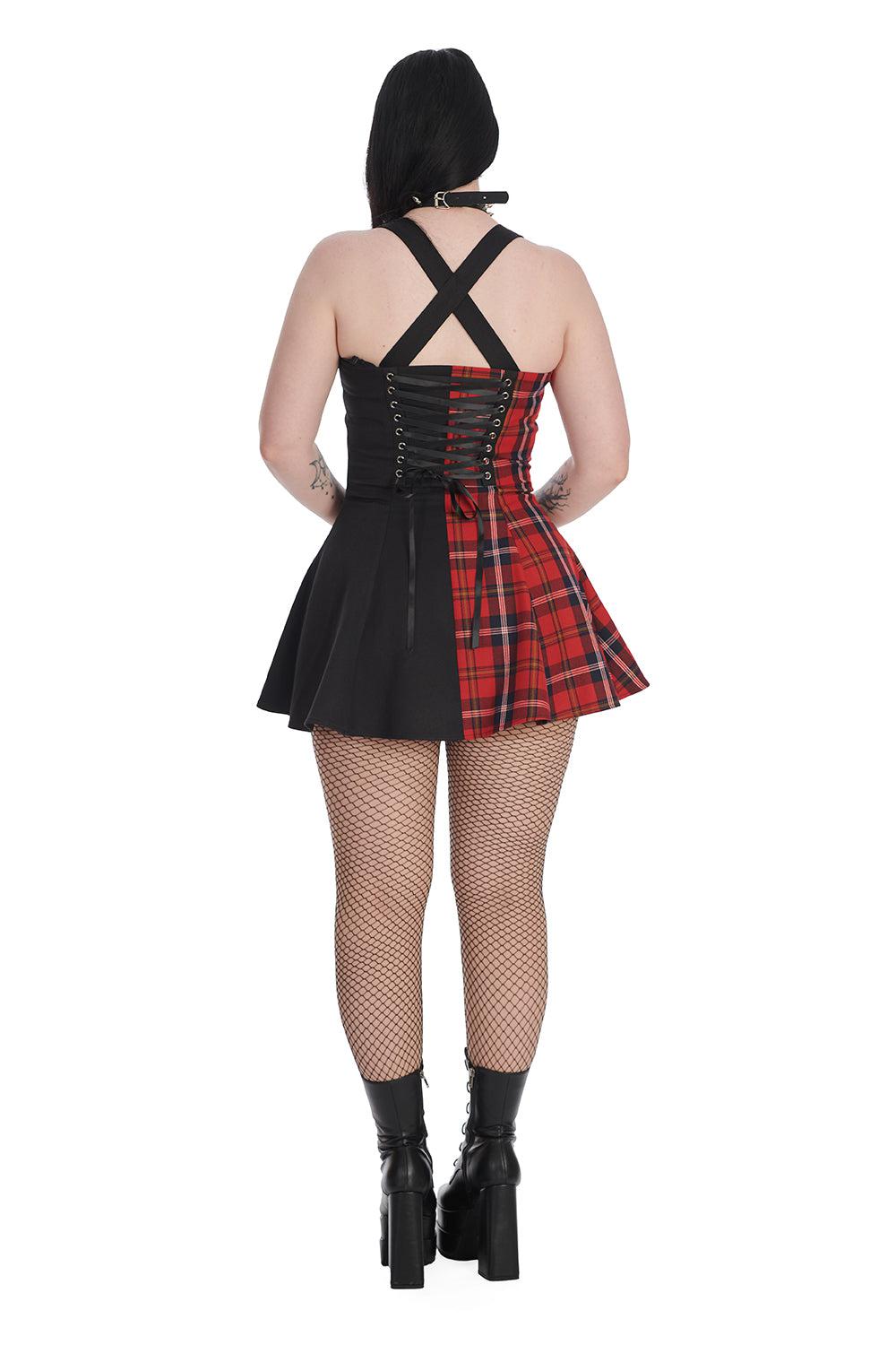 Ness Half And Half Dress-Banned-Dark Fashion Clothing