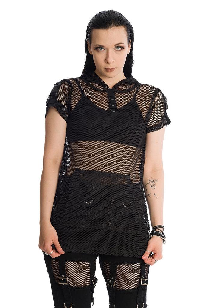 Prewitt Mesh Hoodie-Banned-Dark Fashion Clothing