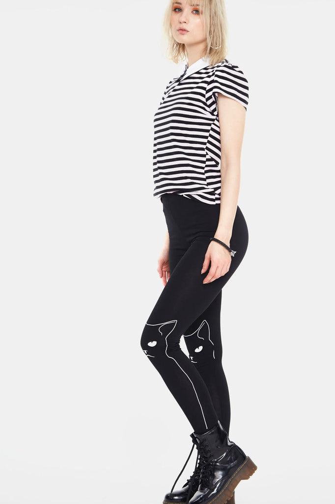 Salem Grumpy Kitty Leggings-Jawbreaker-Dark Fashion Clothing