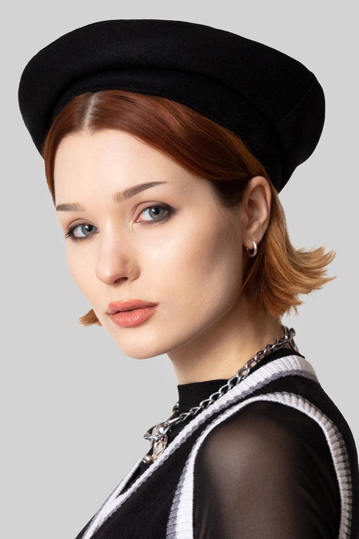 Satan Loves You Large Logo Beret - Unisex-Long Clothing-Dark Fashion Clothing