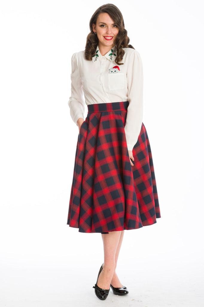 Sweet Check Swing Skirt-Banned-Dark Fashion Clothing