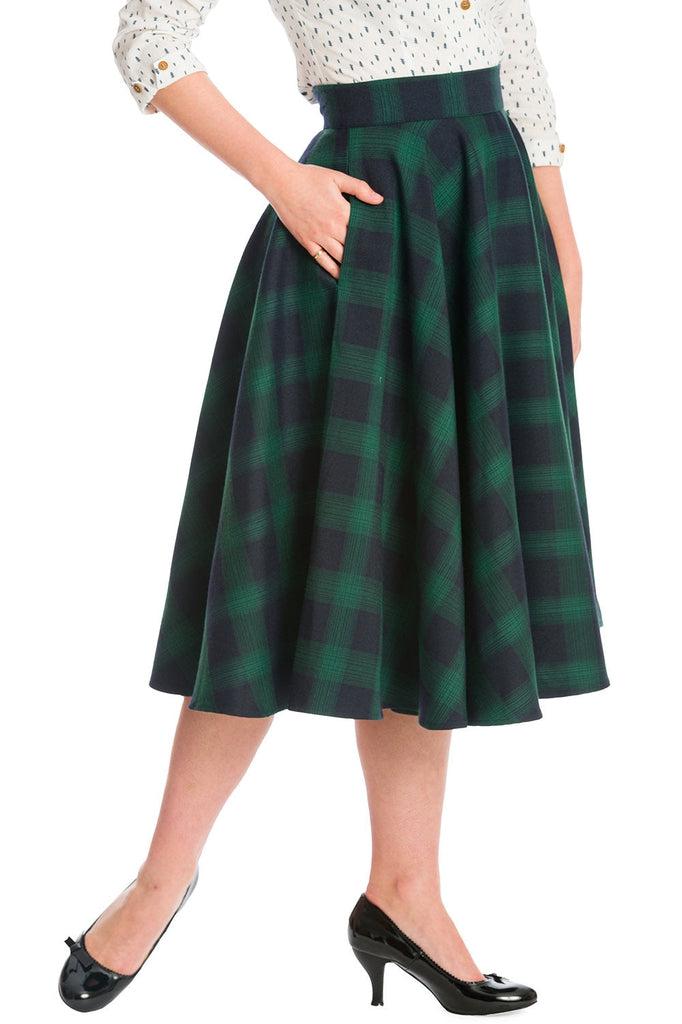 Sweet Check Swing Skirt-Banned-Dark Fashion Clothing