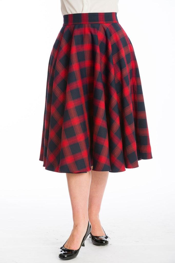 Sweet Check Swing Skirt-Banned-Dark Fashion Clothing