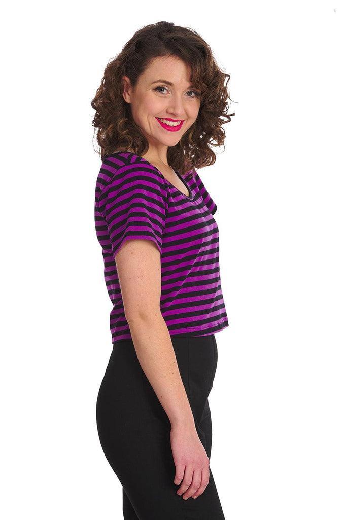 Sweet Yet Spooky Stripe Top-Banned-Dark Fashion Clothing