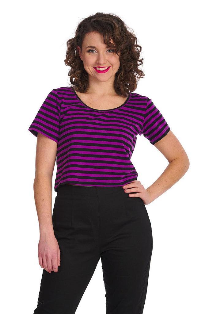 Sweet Yet Spooky Stripe Top-Banned-Dark Fashion Clothing