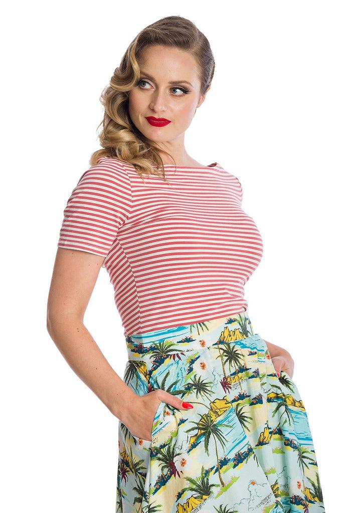 Szizzle Stripe Top-Banned-Dark Fashion Clothing