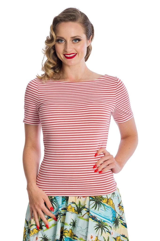 Szizzle Stripe Top-Banned-Dark Fashion Clothing