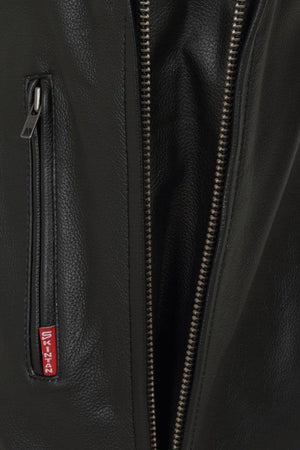 Telford Leather Perforated Panels Biker Vest-Skintan Leather-Dark Fashion Clothing