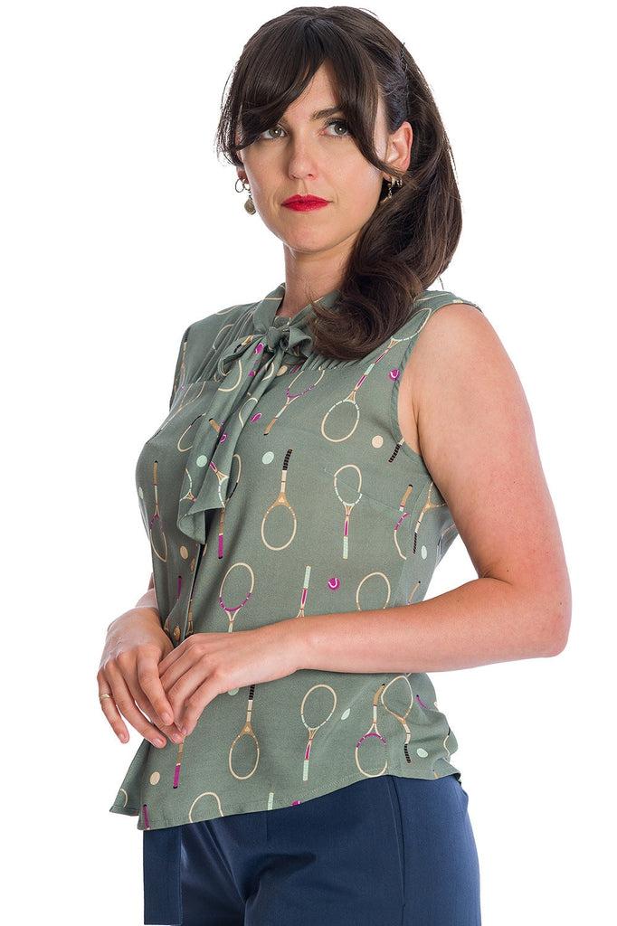 Tennis Love Blouse-Banned-Dark Fashion Clothing