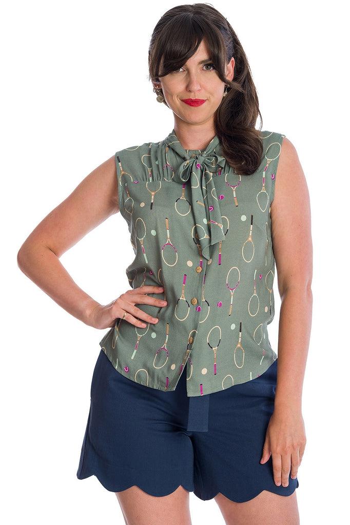 Tennis Love Blouse-Banned-Dark Fashion Clothing