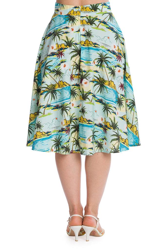 Tropical Palms Swing Skirt-Banned-Dark Fashion Clothing