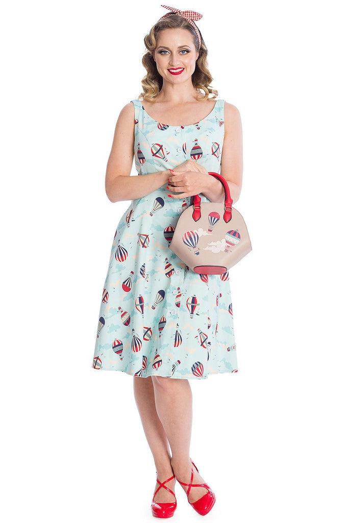 Vintage Globe Button Dress-Banned-Dark Fashion Clothing