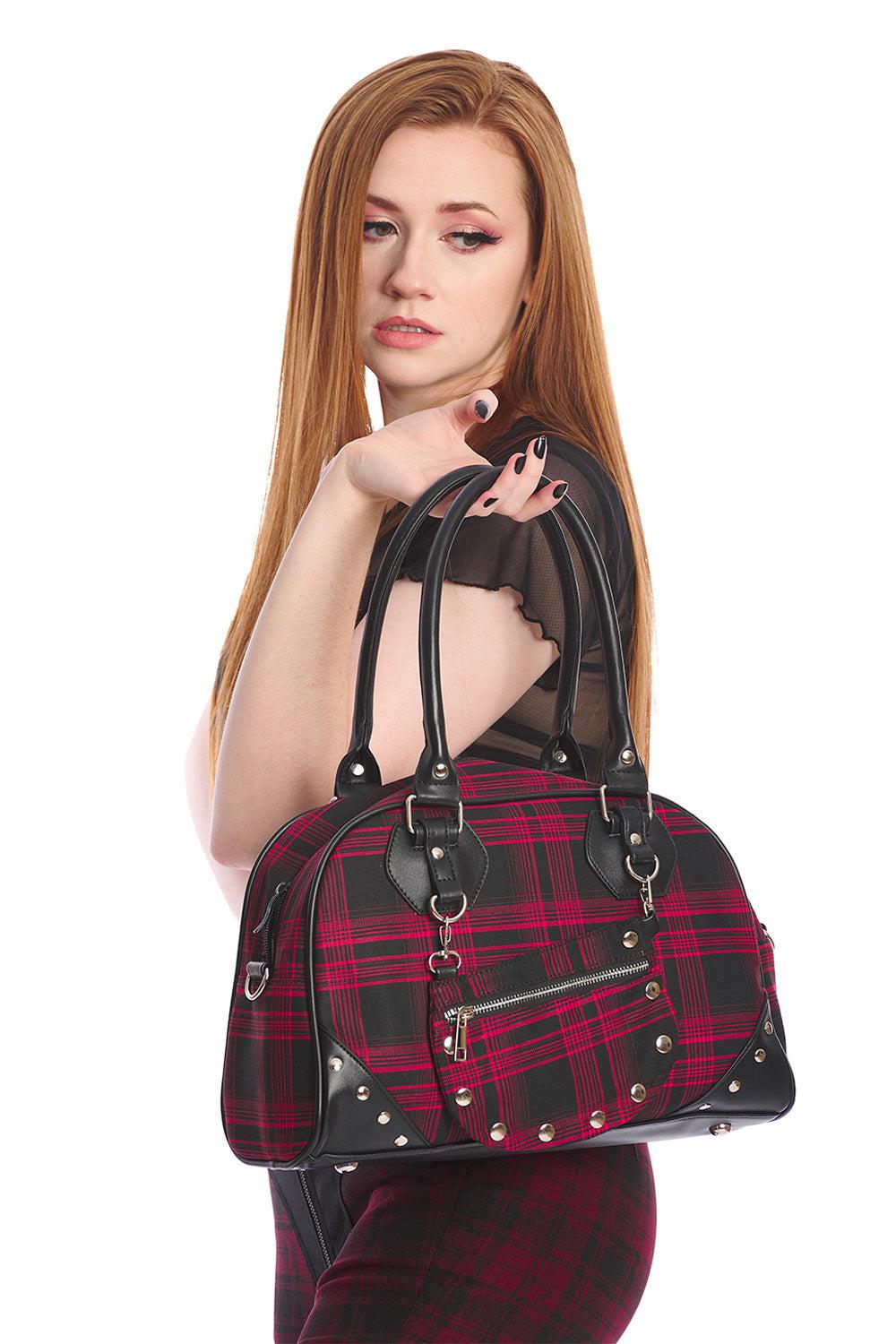 Warren Plaid Handbag-Banned-Dark Fashion Clothing