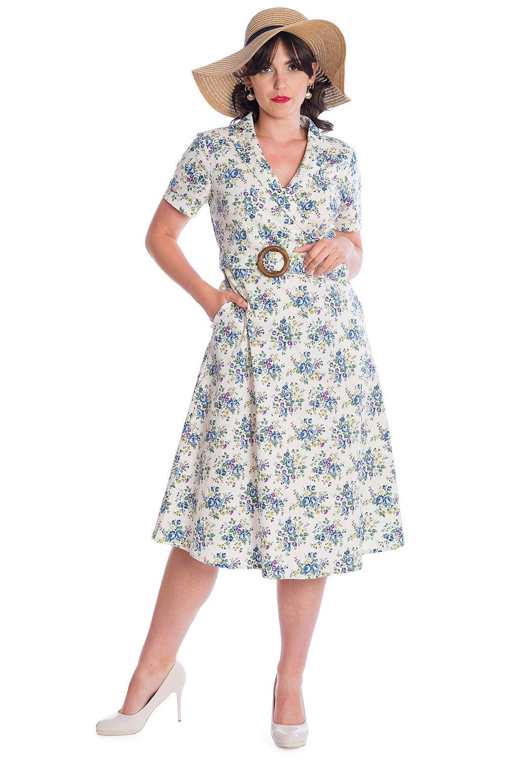 Wild Flower Fit & Flare Dress-Banned-Dark Fashion Clothing