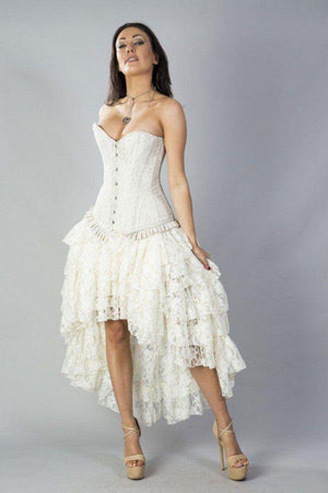 Amelia Long Burlesque Skirt In Lace-Burleska-Dark Fashion Clothing