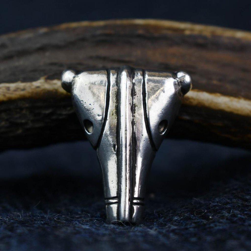 Asgard Bear Headed Brooch - Pair-Asgard-Dark Fashion Clothing