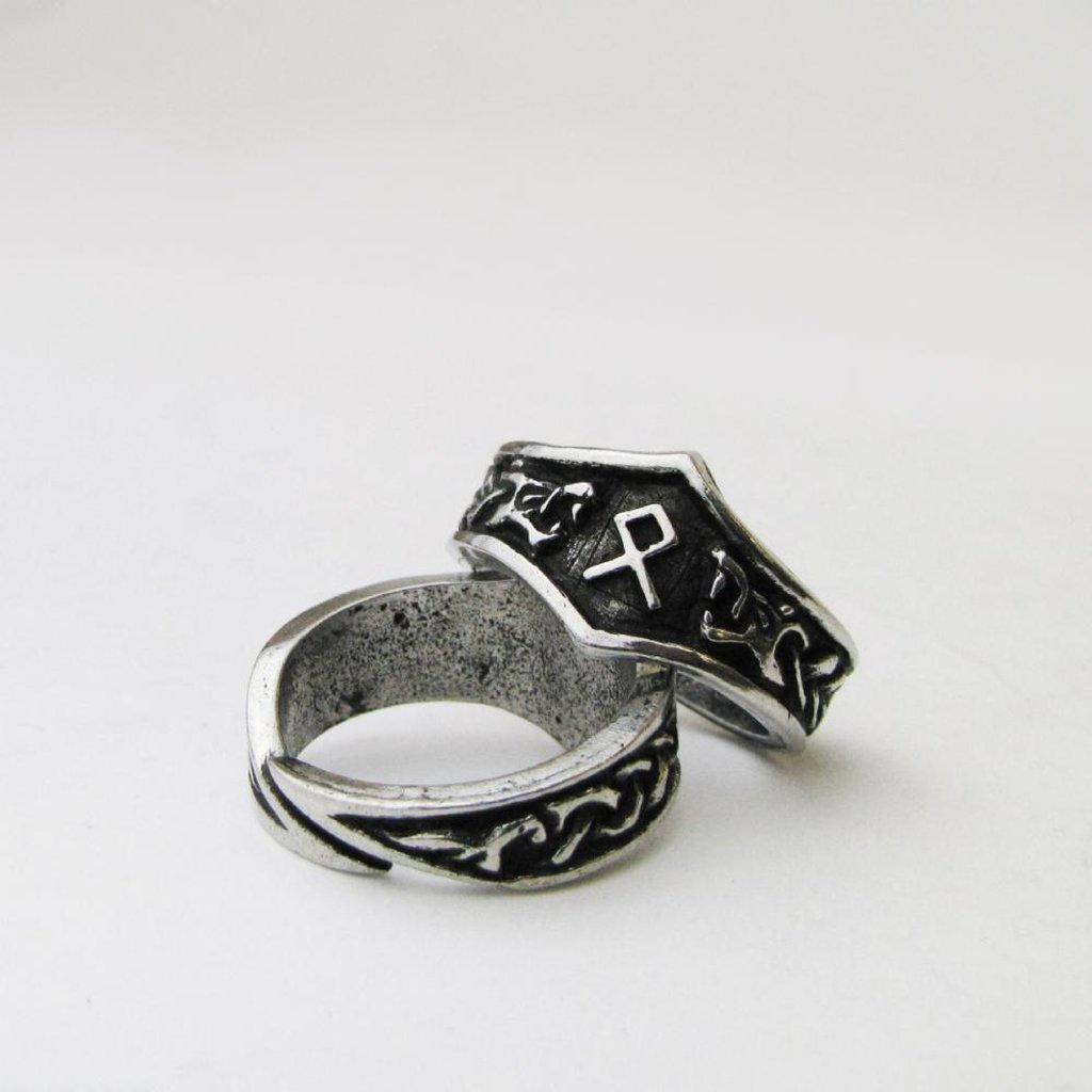Asgard Othila Letter O Rune Ring - Adjustable-Asgard-Dark Fashion Clothing