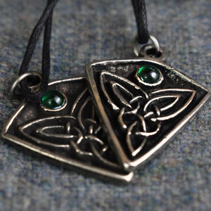 Asgard St Ninian's Knot Pendant – Blue, Green or Red Stone-Asgard-Dark Fashion Clothing