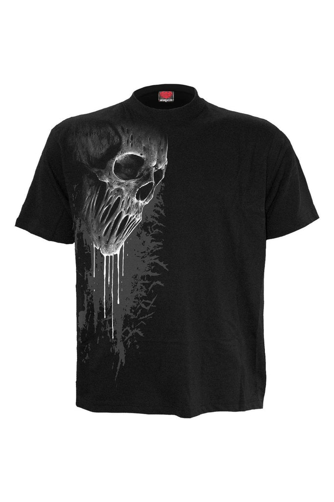 Bat Curse - Front Print T-Shirt Black-Spiral-Dark Fashion Clothing