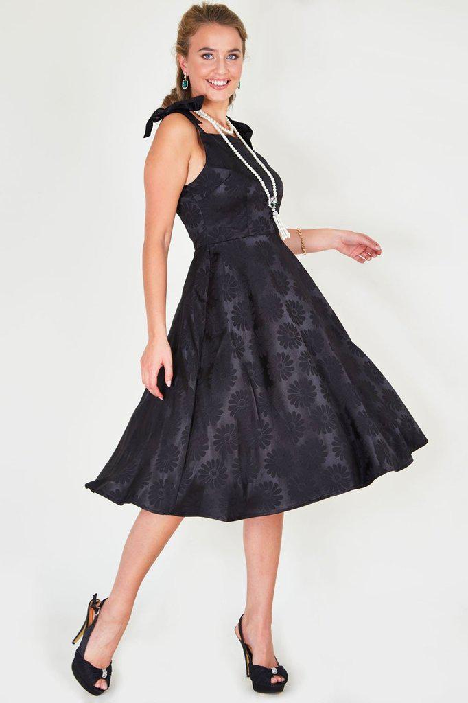 Begonia Floral Skater Dress-Voodoo Vixen-Dark Fashion Clothing