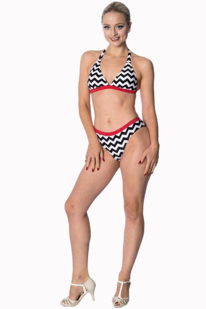 Black Coffee Two Piece Bikini Top-Banned-Dark Fashion Clothing